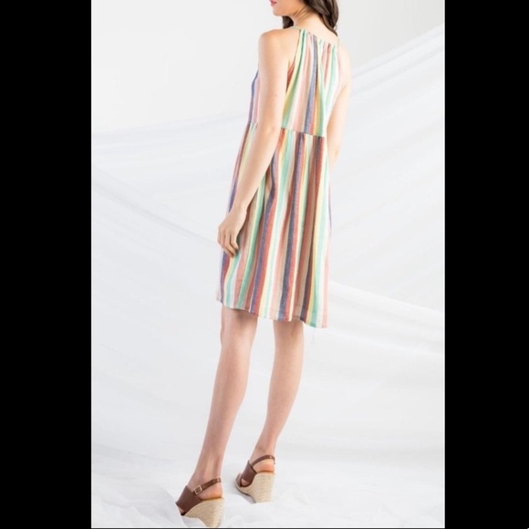 THML Striped Midi Spring Summer Sundress Day Dress S - Picture 8 of 8
